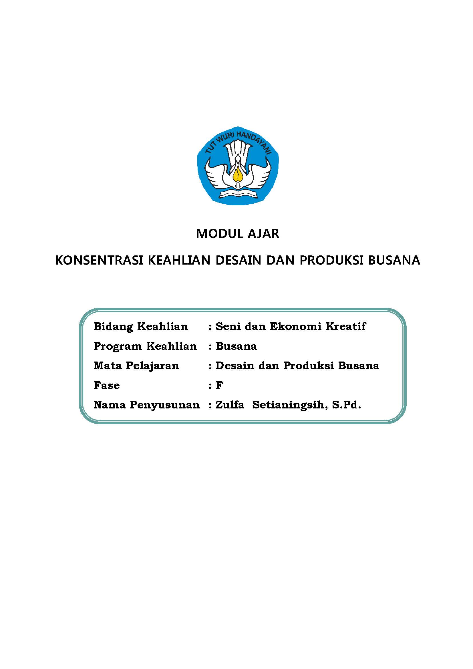 Modul Ajar Desain Dan Produksi Busana - Riset