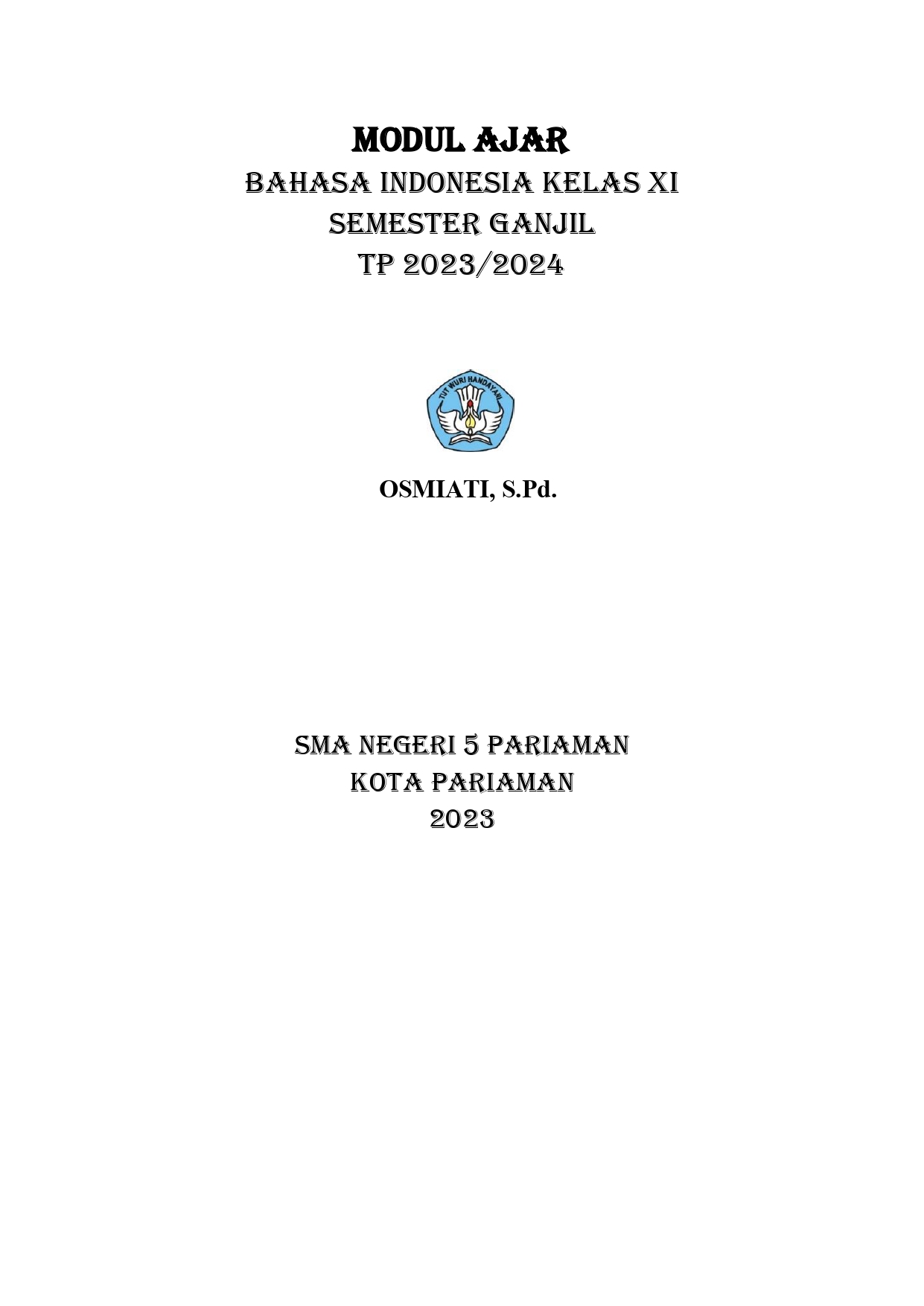Modul Ajar Bahasa Indonesia